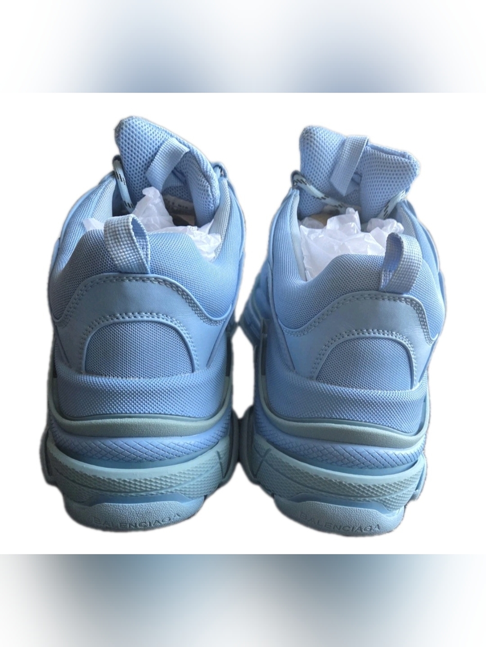 Balenciaga Light Blue Triple S LowTop Sneakers EU 46 / US Size 13 - Picture 12 of 15